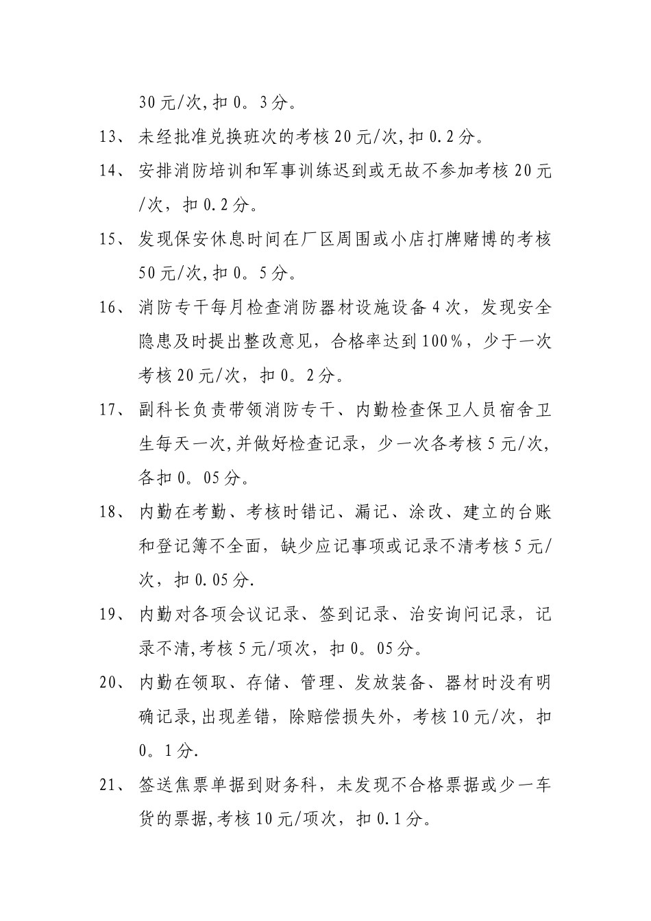 保安人员岗位考核办法_第3页