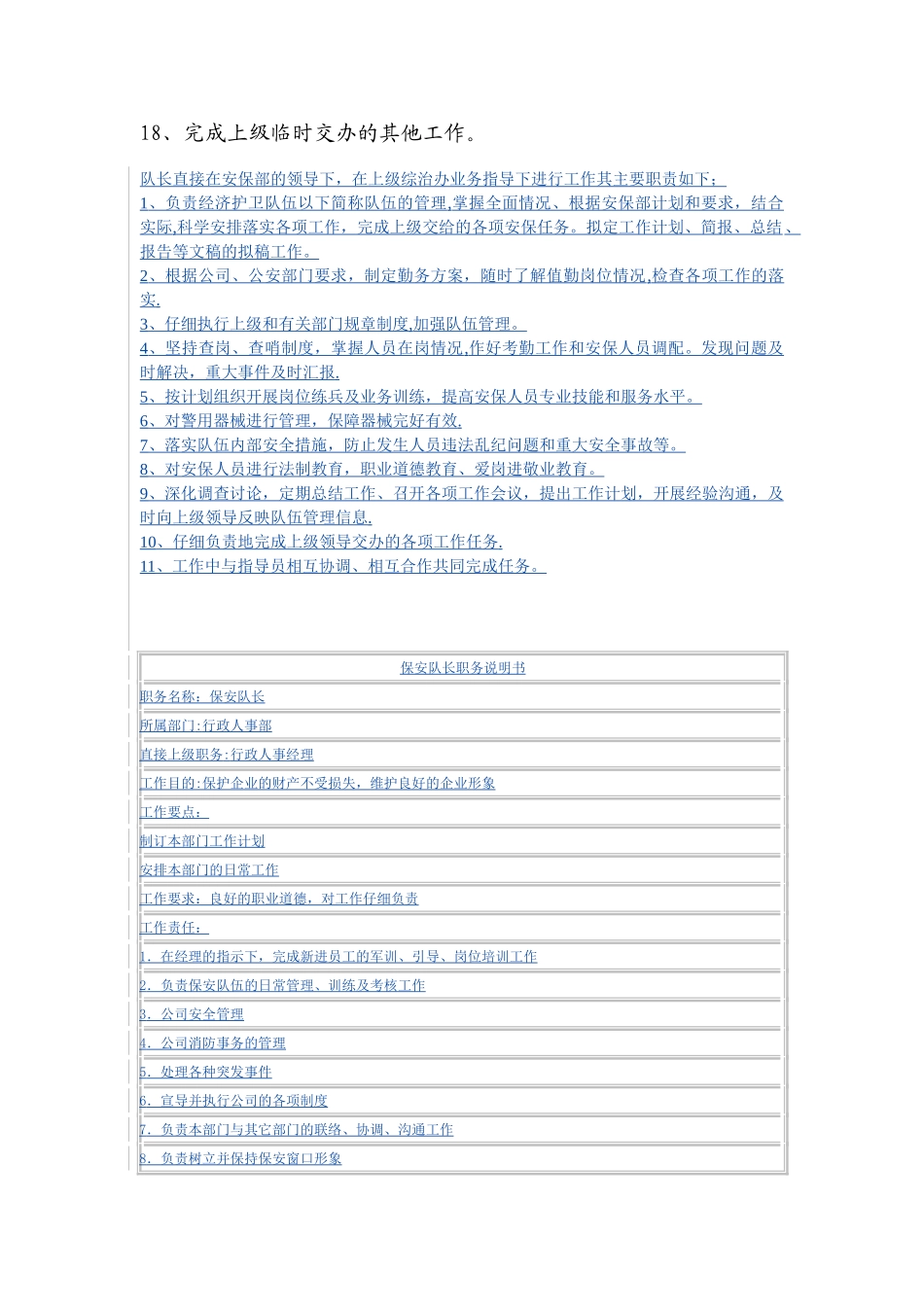 保安队长岗位职责_第2页