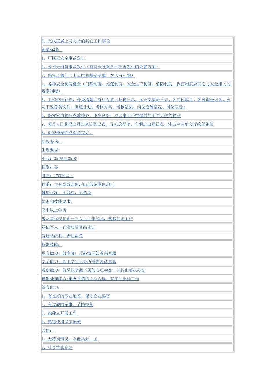保安队长岗位职责_第3页