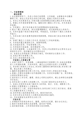 保定市豪中房地产开发公司岗位职责