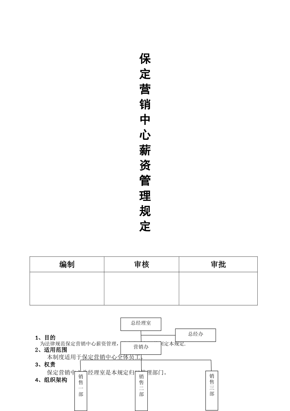 保定营销中心薪资管理规定_第1页