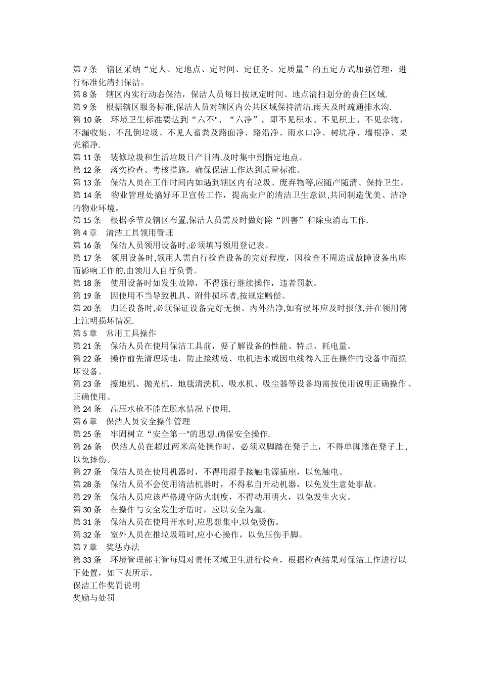 保洁工作管理制度_第2页