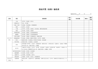 保洁开荒验收表