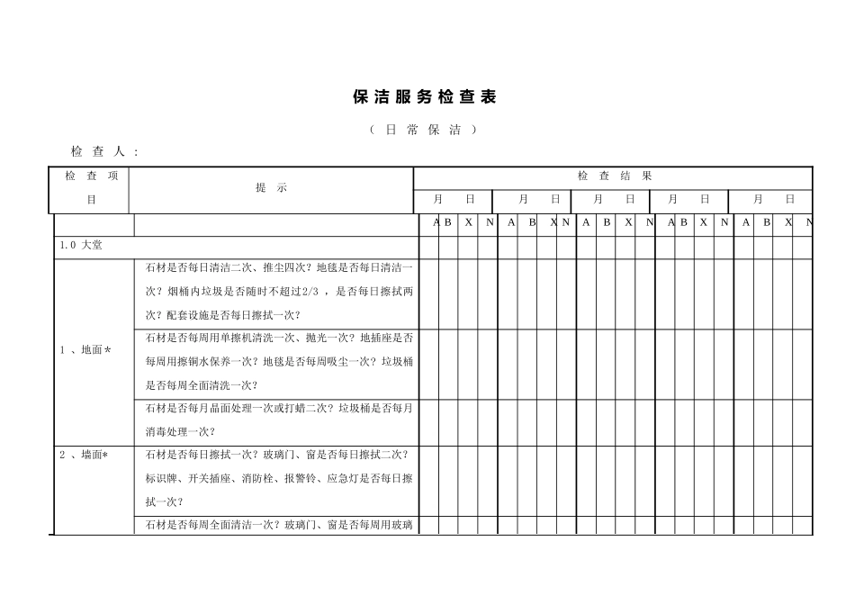 保洁服务检查表54895_第1页