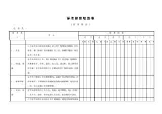 保洁服务检查表
