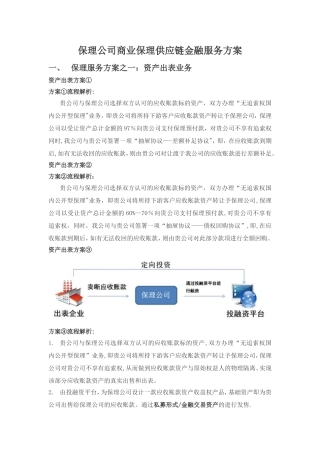 保理公司供应链金融方案