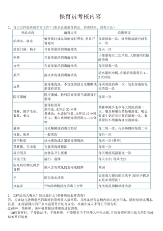 保育员考核内容