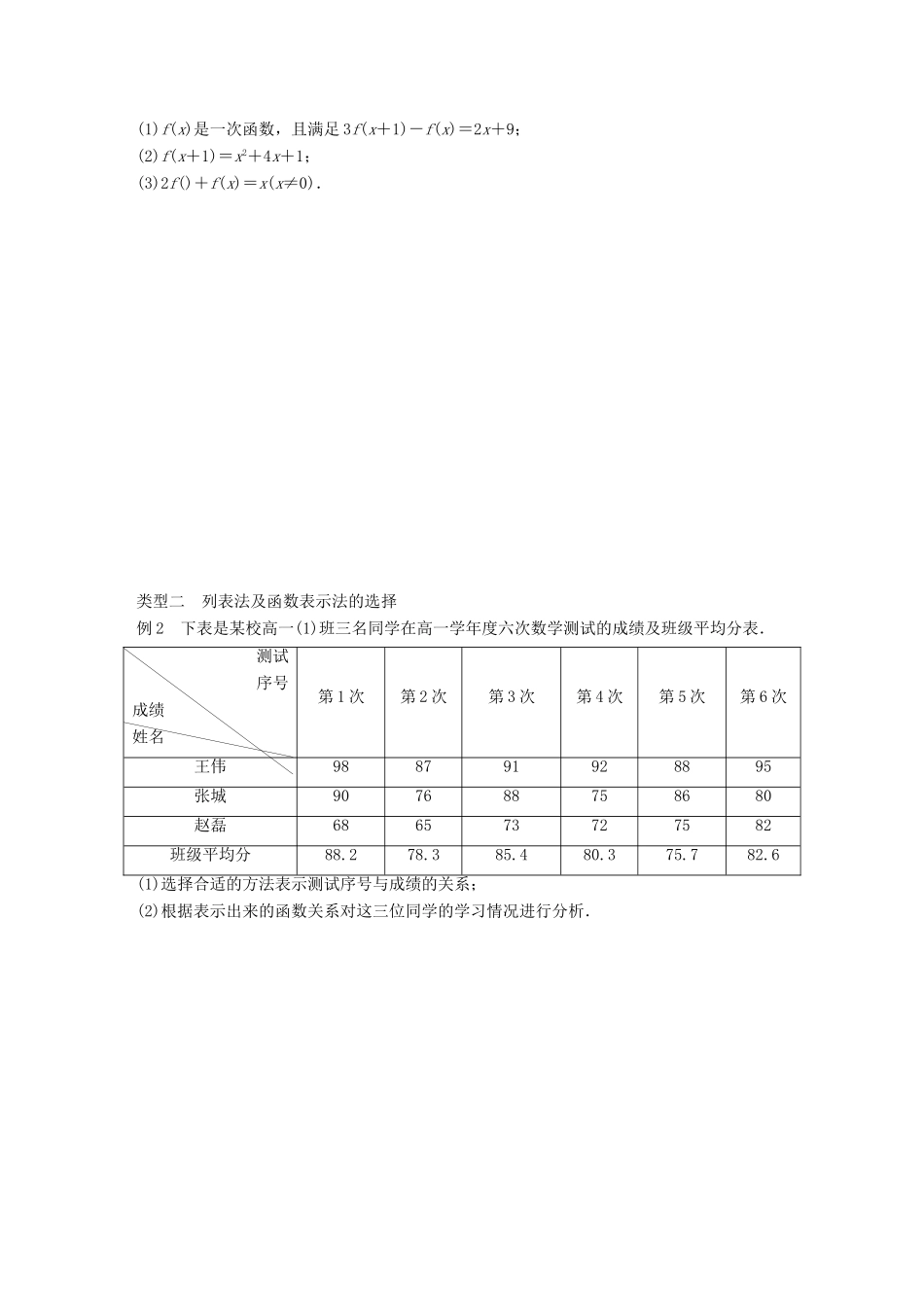 高中数学 第二章 基本初等函数（Ⅰ）2.1.2 函数的表示方法学案 苏教版必修1-苏教版高一必修1数学学案_第3页