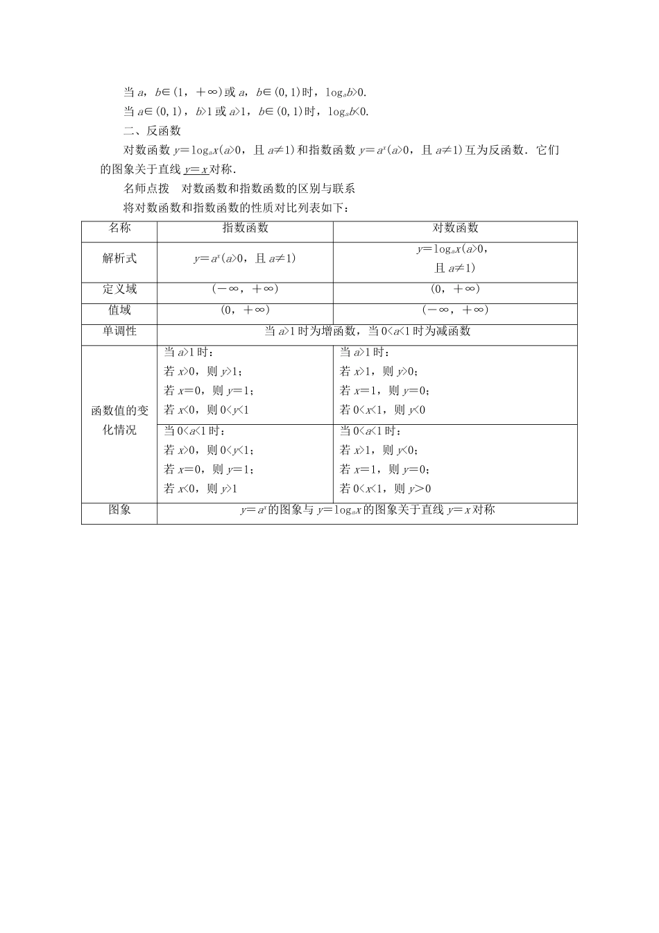 高中数学 第二章 基本初等函数（Ⅰ）2.2 对数函数第3课时预习导航学案 新人教A版必修1-新人教A版高一必修1数学学案_第2页