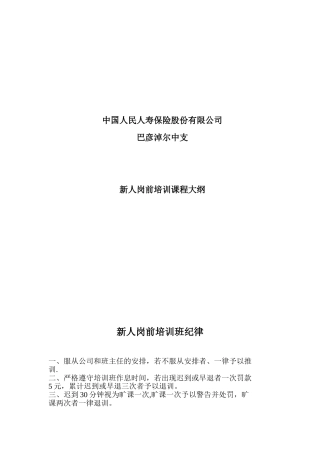 保险公司新人班建设