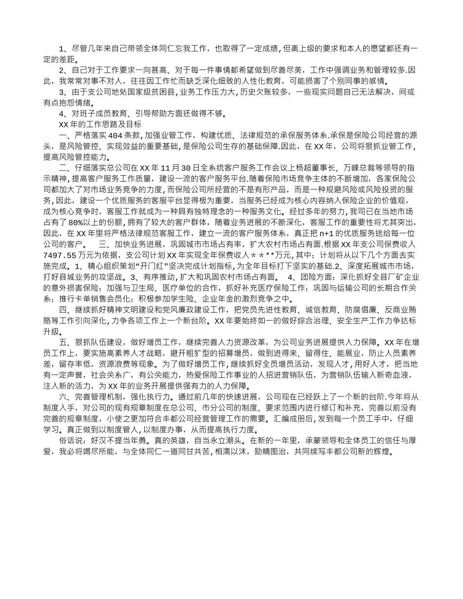 保险公司经理工作总结与计划_第3页