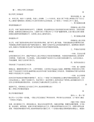 保险公司自我评价