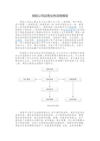 保险公司运营业务流程模型