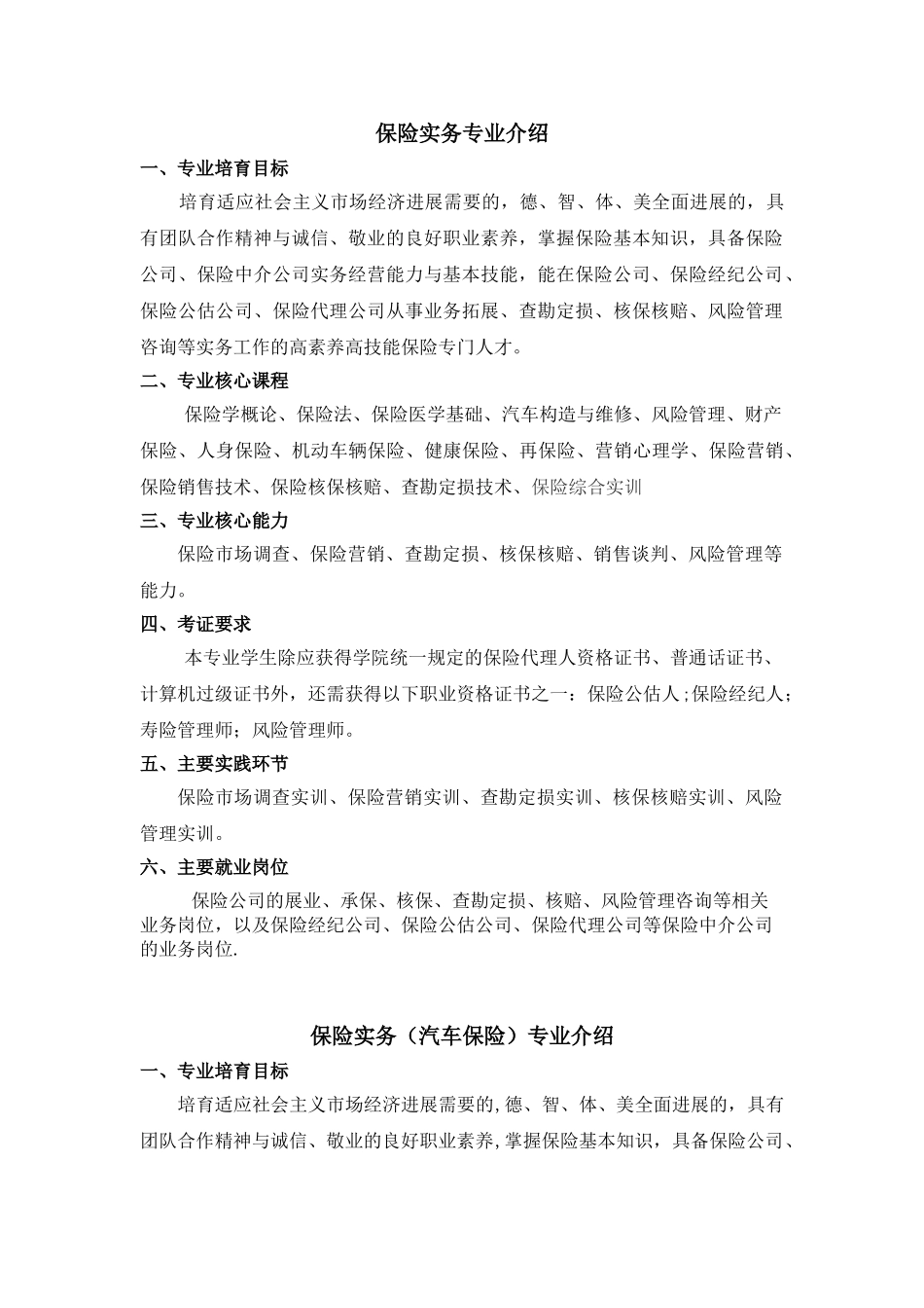 保险实务专业介绍_第1页