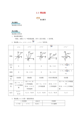 高中数学 第二章 基本初等函数（I）2.3 幂函数复习学案 新人教A版必修1-新人教A版高一必修1数学学案