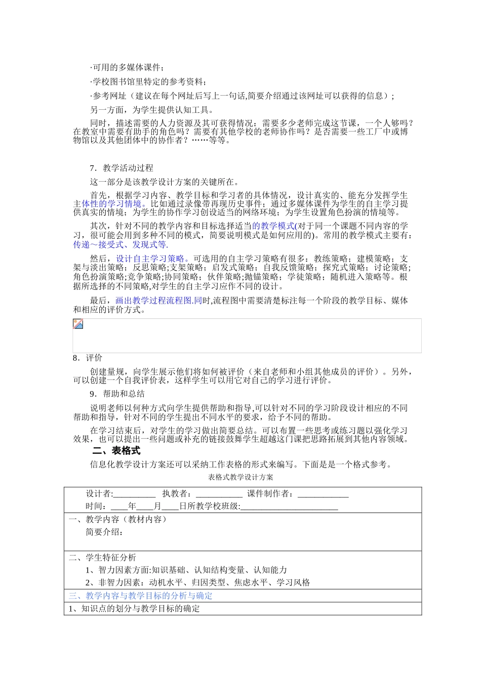 信息化教学设计方案编写格式_第2页