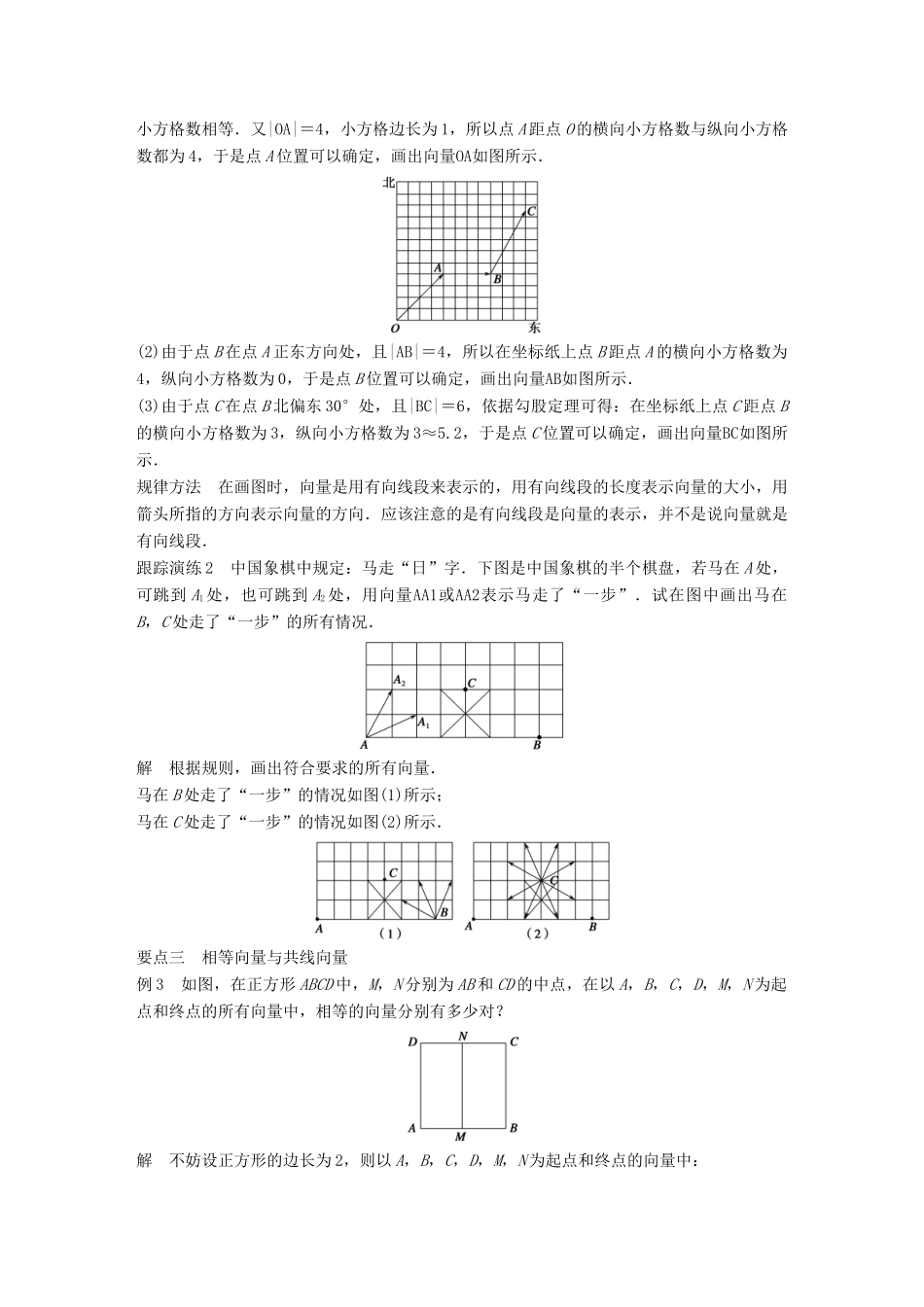 高中数学 第二章 平面向量 2.1 向量的概念及表示学案 苏教版必修4-苏教版高一必修4数学学案_第3页