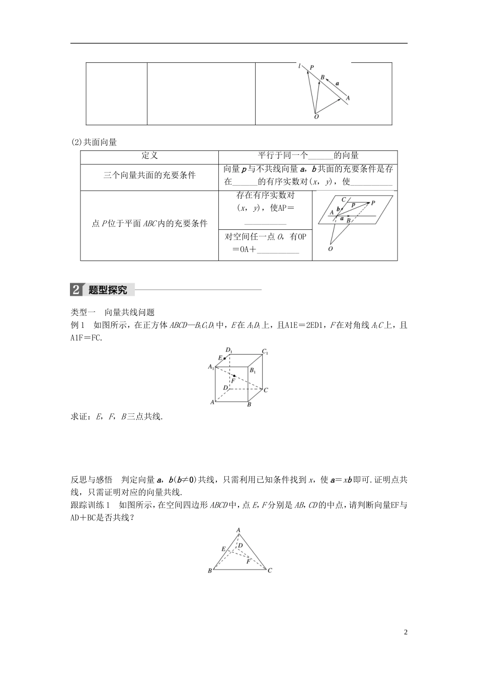 高中数学 第二章 空间向量与立体几何 2 空间向量的运算（二）学案 北师大版选修2-1-北师大版高二选修2-1数学学案_第2页