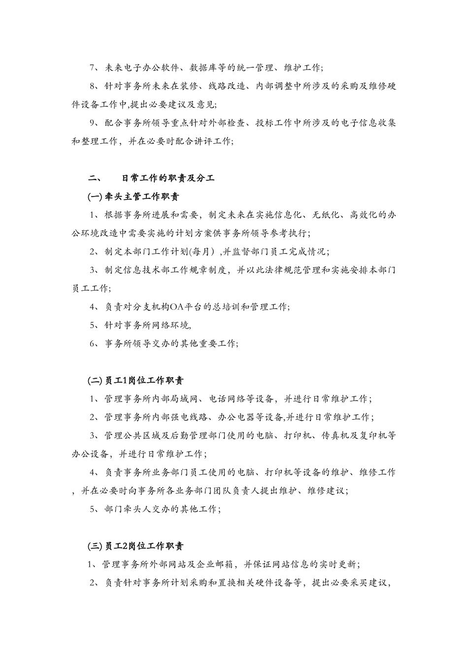 信息技术部门工作职责及分工_第2页