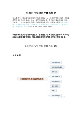 信息科技管理制度体系框架
