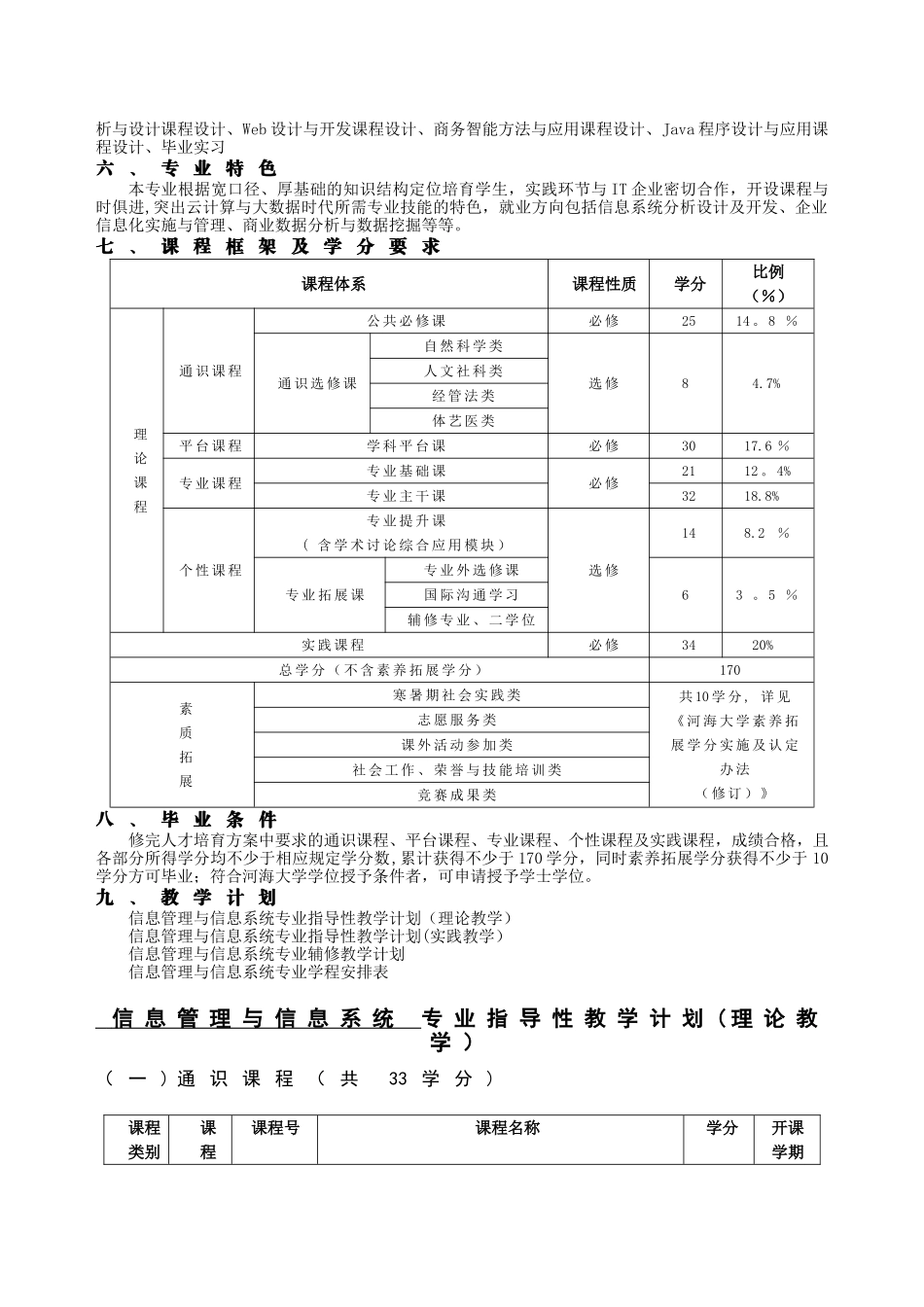信息管理与信息系统专业本科培养方案_第2页