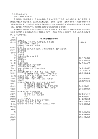 信息系统的综合评价