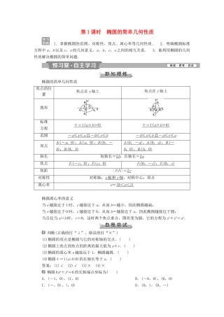高中数学 第二章 圆锥曲线与方程 2.2.2 第1课时 椭圆的简单几何性质学案 新人教A版选修2-1-新人教A版高二选修2-1数学学案
