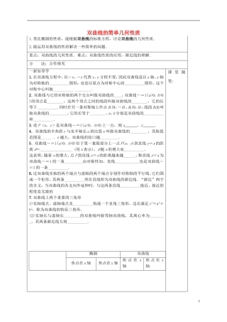 高中数学 第二章 圆锥曲线与方程 2.2.2 双曲线的简单几何性质导学案 新人教A版选修1-1-新人教A版高二选修1-1数学学案