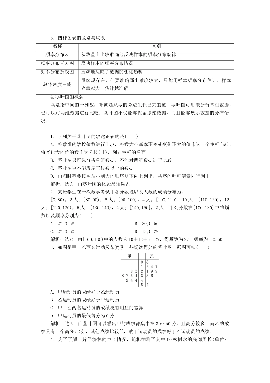 高中数学 第二章 统计 2.2 用样本估计总体 2.2.1 用样本的频率分布估计总体分布教学案 新人教A版必修3-新人教A版高一必修3数学教学案_第2页