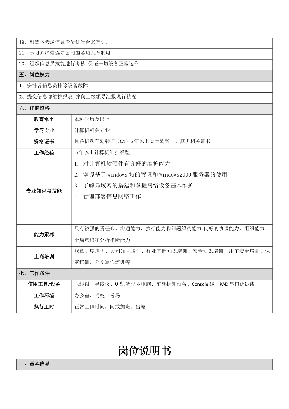 信息部岗位说明_第2页