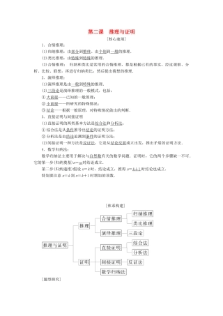 高中数学 第二章 推理与证明 阶段复习课 第2课 推理与证明学案 新人教A版选修2-2-新人教A版高二选修2-2数学学案