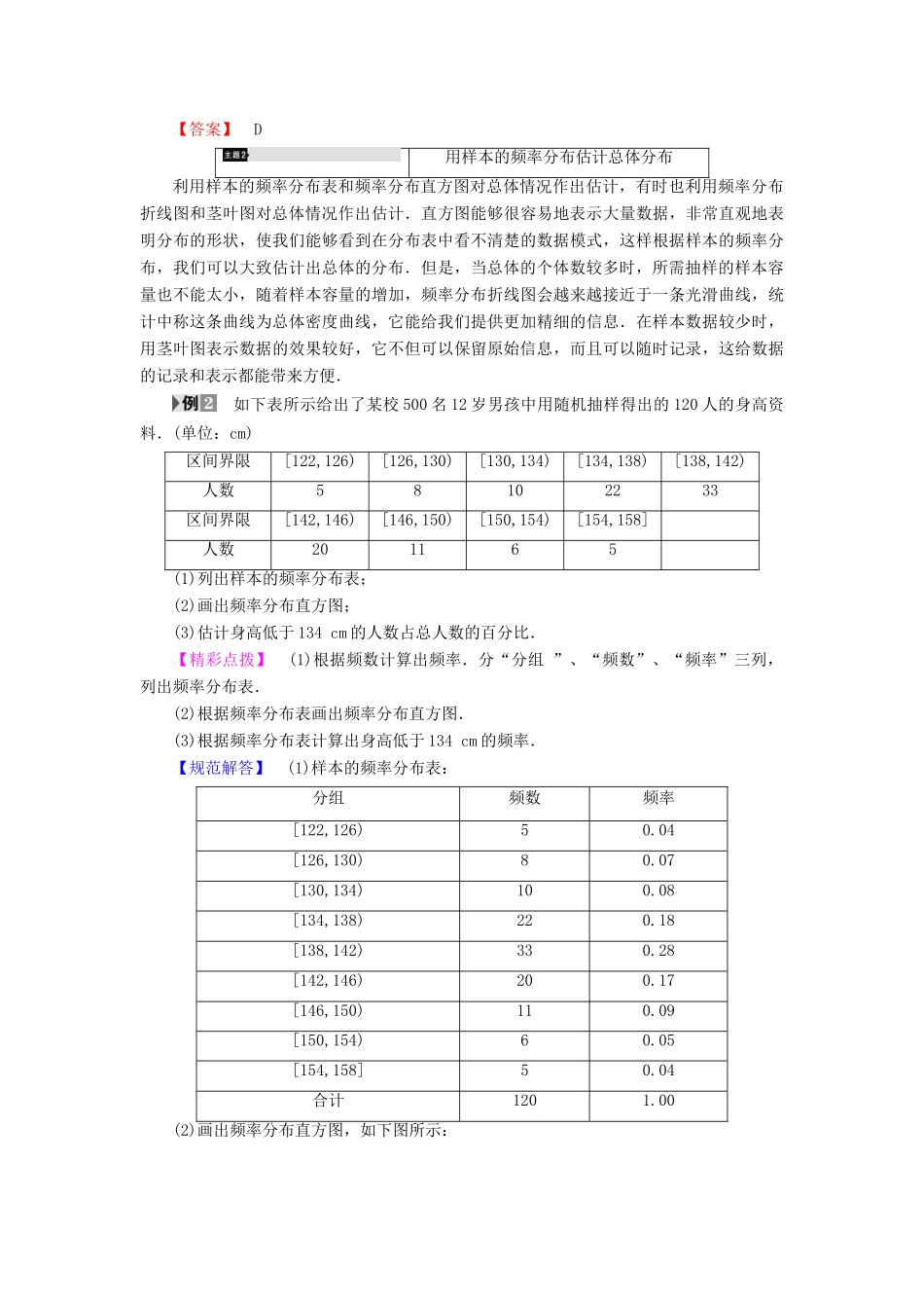 高中数学 第二章 统计章末综合学案 新人教A版必修3-新人教A版高一必修3数学学案_第3页