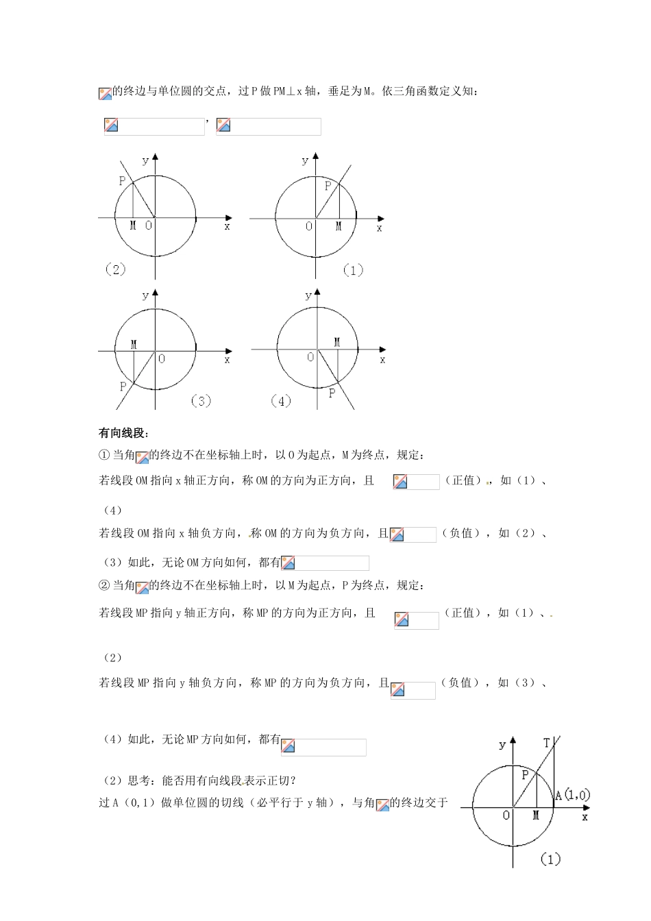 高中数学《1.4.2单位圆与周期性、三角函数线 导学案》导学案 新人教版必修4-新人教版高一必修4数学学案_第2页