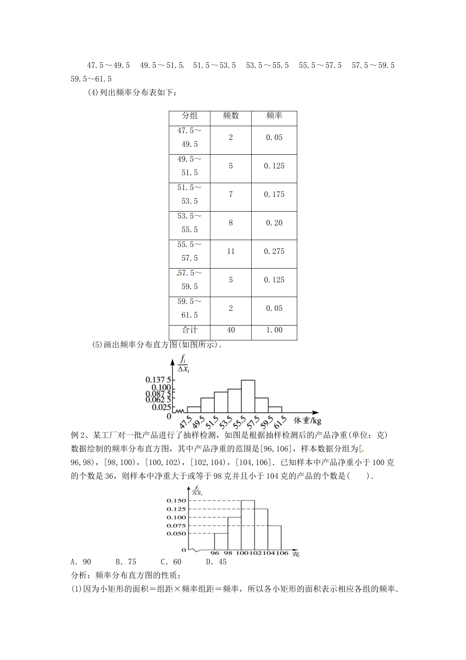 高中数学《1.5用样本估计总体》导学案 新人教版必修3-新人教版高一必修3数学学案_第3页