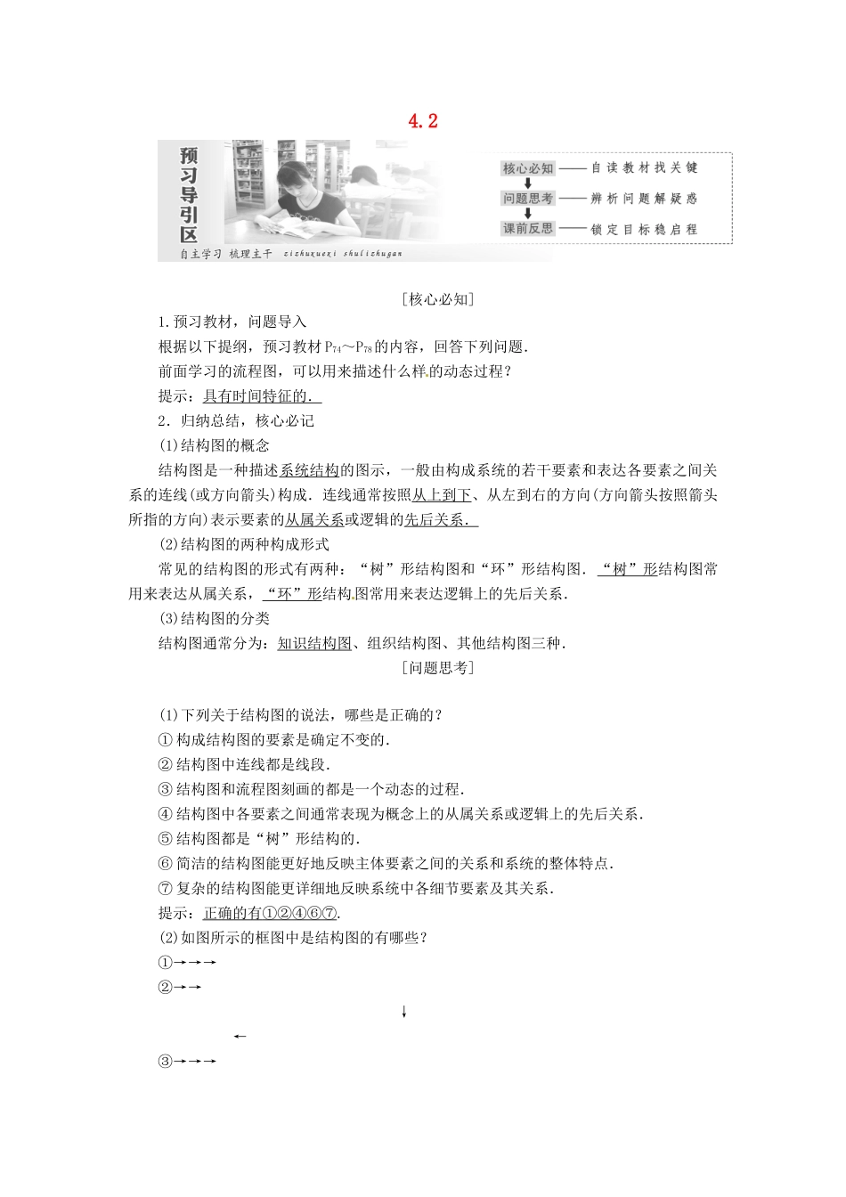 高中数学 第四章 框图 4.2 结构图创新应用学案 新人教A版选修1-2-新人教A版高二选修1-2数学学案_第1页