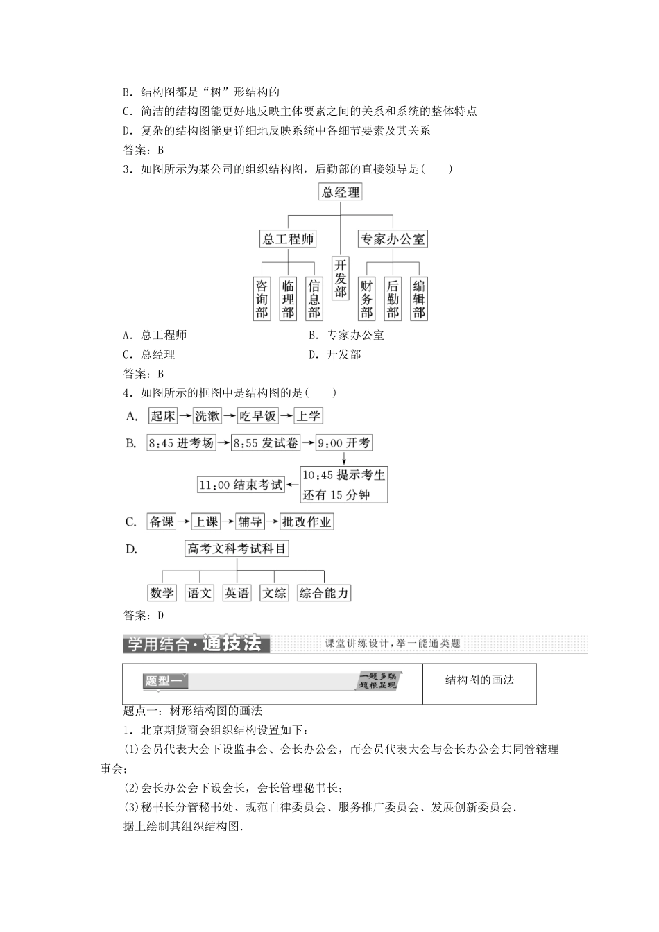 高中数学 第四章 框图 4.2 结构图教学案 新人教A版选修1-2-新人教A版高二选修1-2数学教学案_第2页