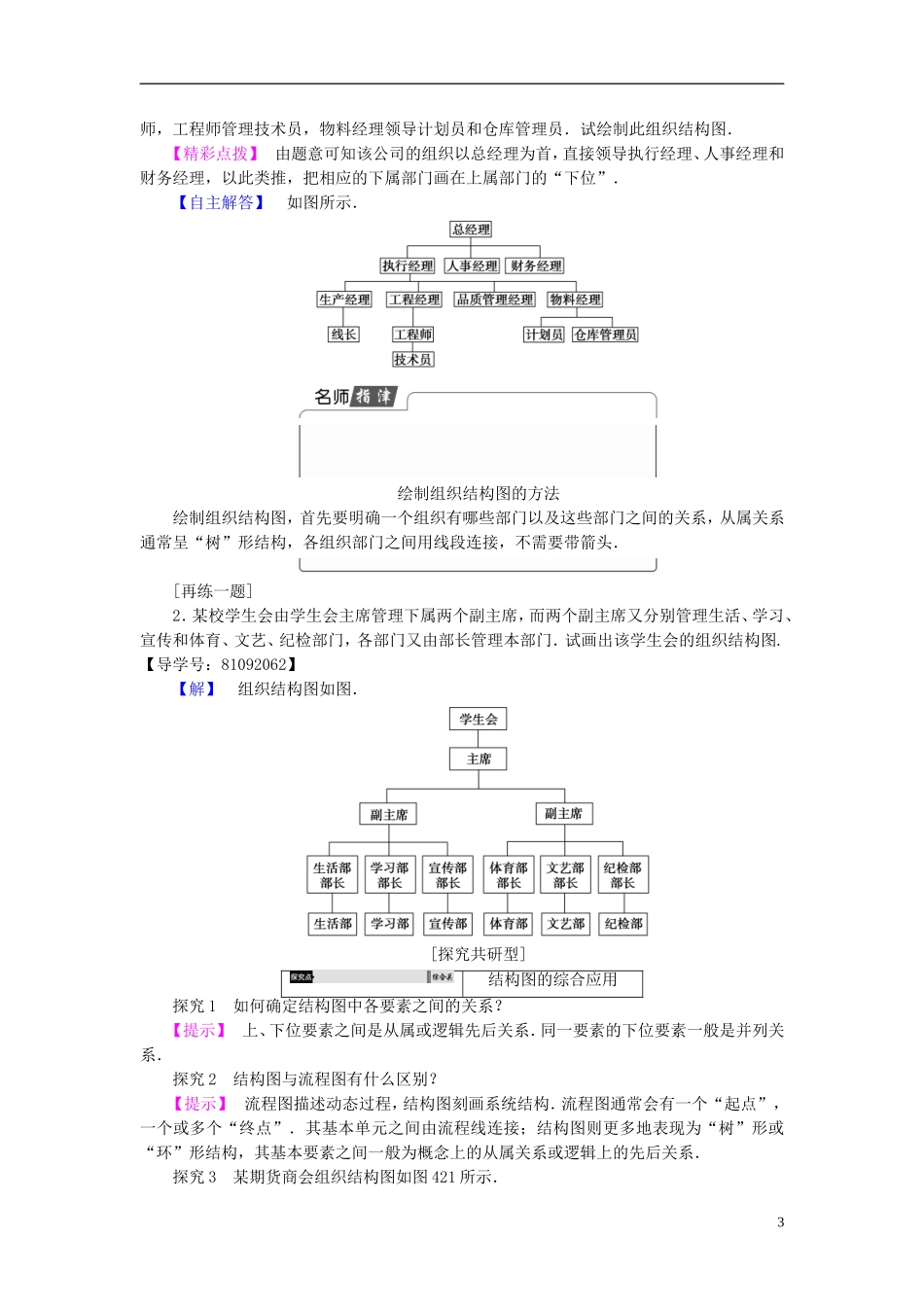 高中数学 第四章 框图 4.2 结构图学案 新人教A版选修1-2-新人教A版高二选修1-2数学学案_第3页
