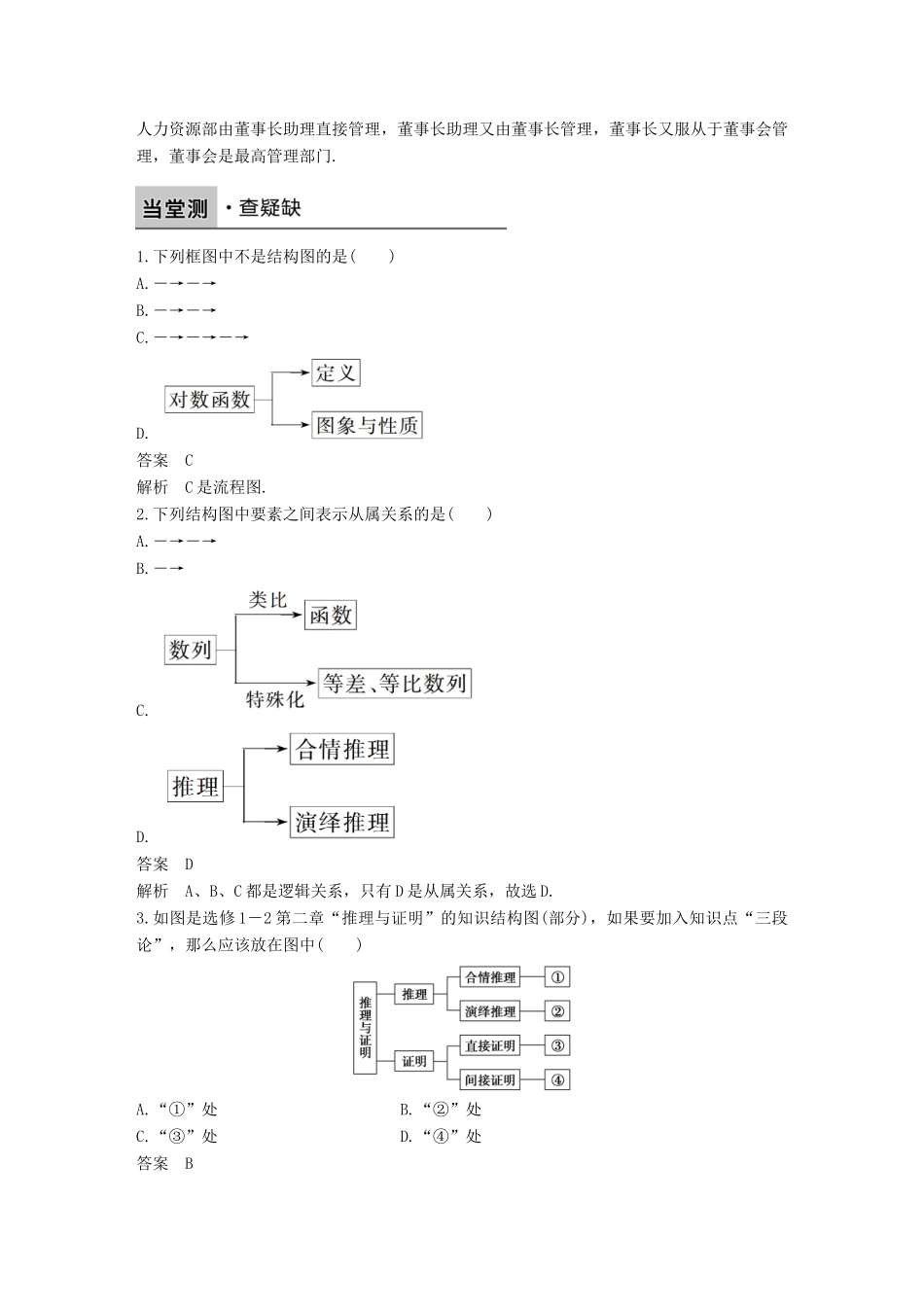 高中数学 第四章 框图 4.2 结构图学案 新人教B版选修1-2-新人教B版高二选修1-2数学学案_第3页