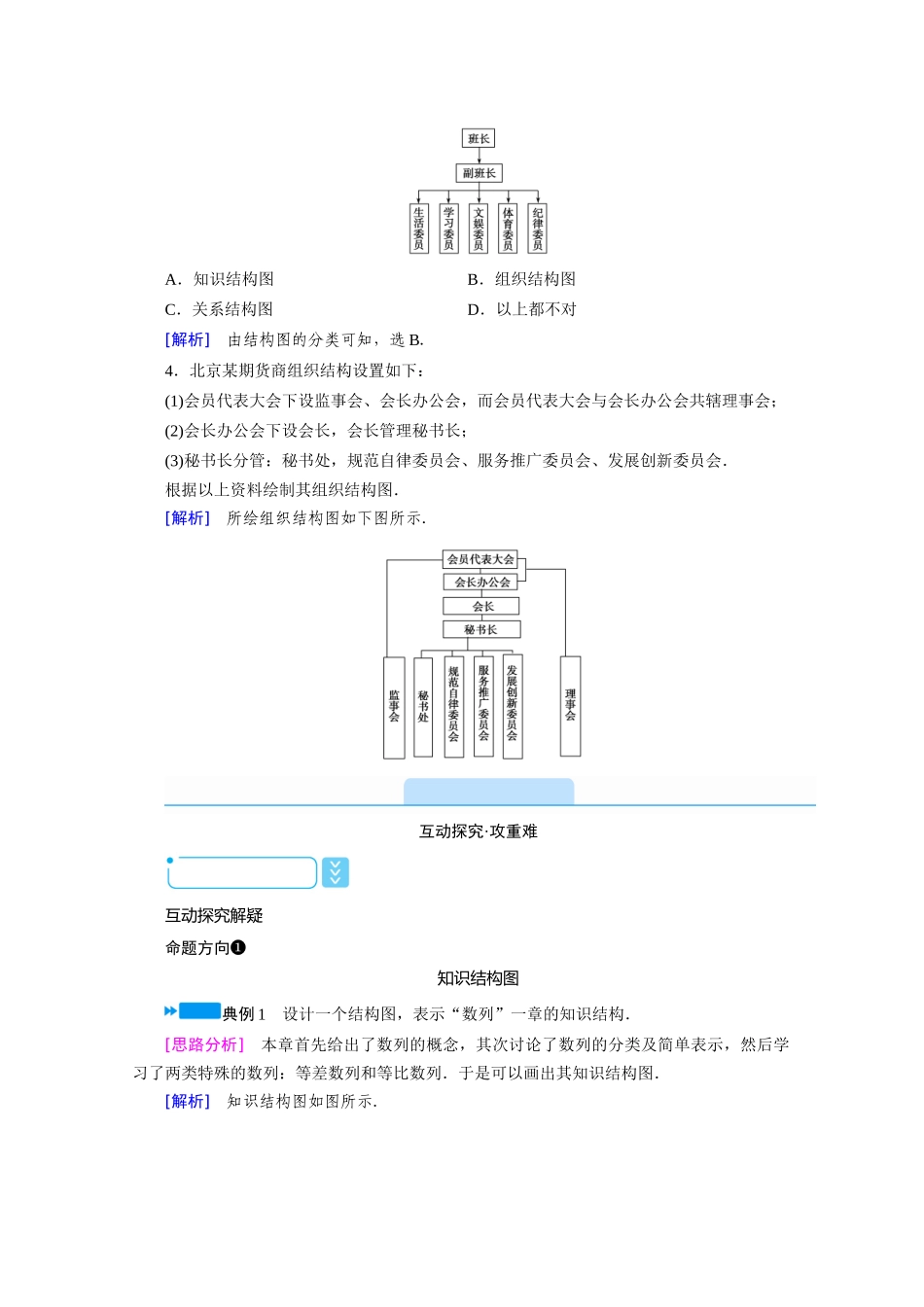高中数学 第四章 框图 4.2 结构图学案（含解析）新人教A版选修1-2-新人教A版高二选修1-2数学学案_第3页