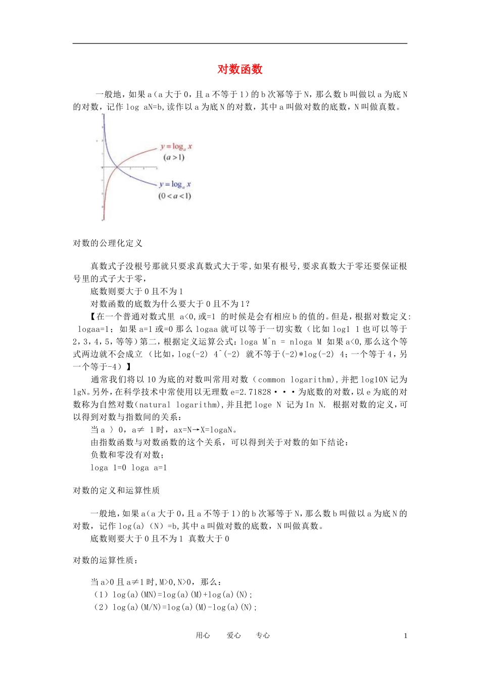 高中数学《对数函数》文字素材1 苏教版必修1_第1页
