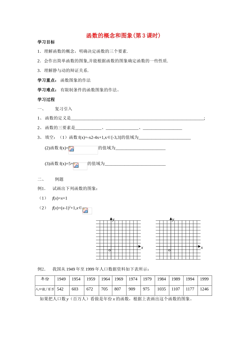 高中数学《函数的概念和图象》学案6 苏教版必修1_第1页