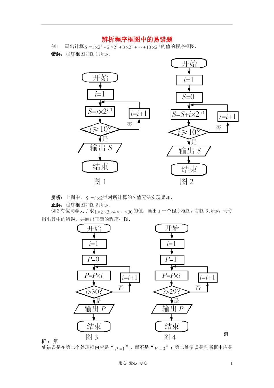 高中数学《函数的基本性质-辨析程序框图中的易错题》文字素材 新人教A版必修1_第1页