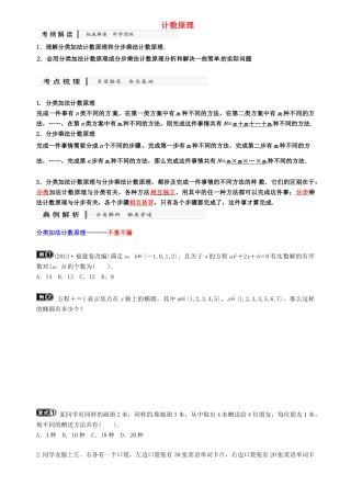 高中数学 计数原理复习资料 新人教A版必修5-新人教A版高二必修5数学素材