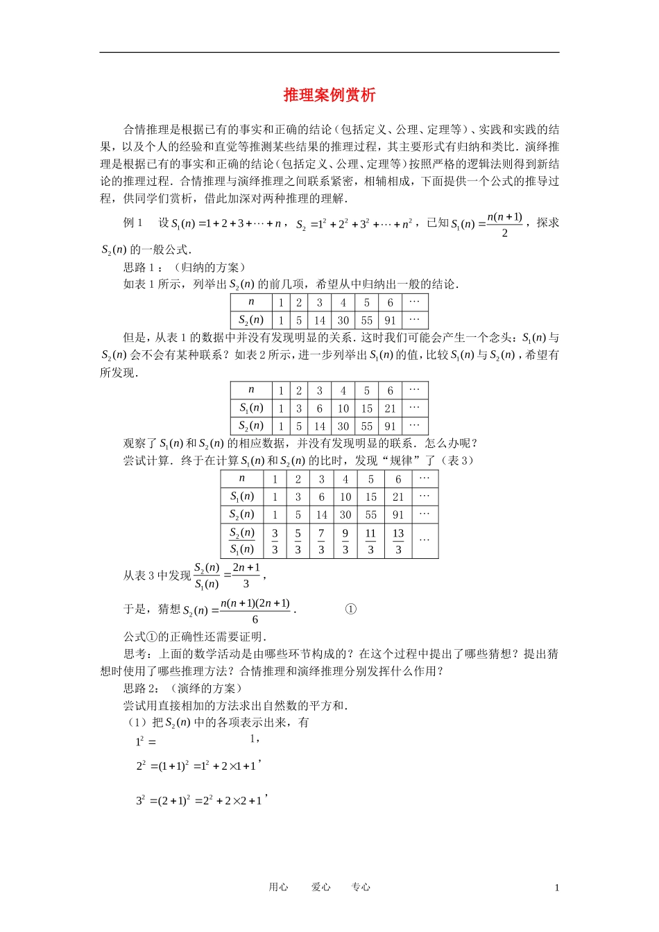 高中数学《合情推理与演绎证明》文字素材3 新人教A版选修1-2_第1页