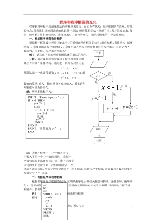 高中数学《程序框图》文字素材5 新人教B版必修3