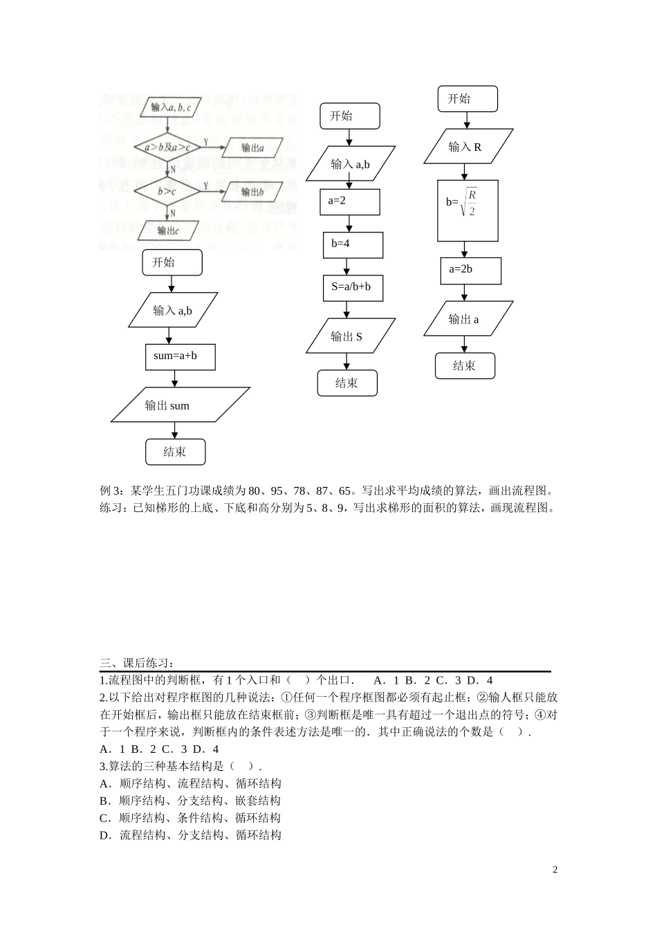 高中数学《程序框图》学案2 新人教B版必修3_第2页