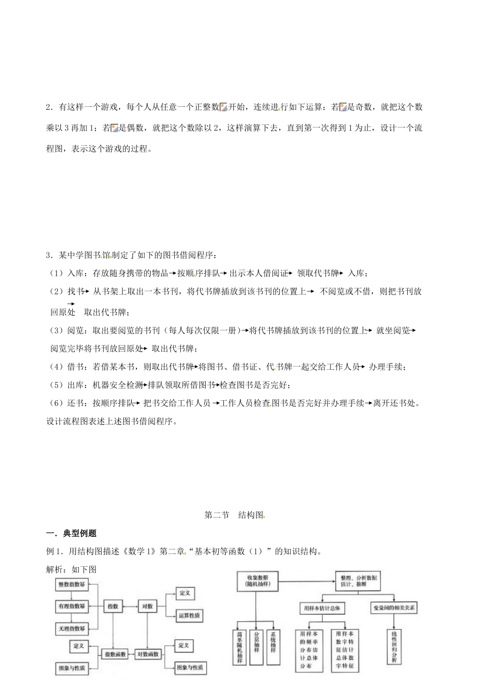 高中数学《第四章 框图》（2个小节）章节学案 新人教A版选修1-2_第2页