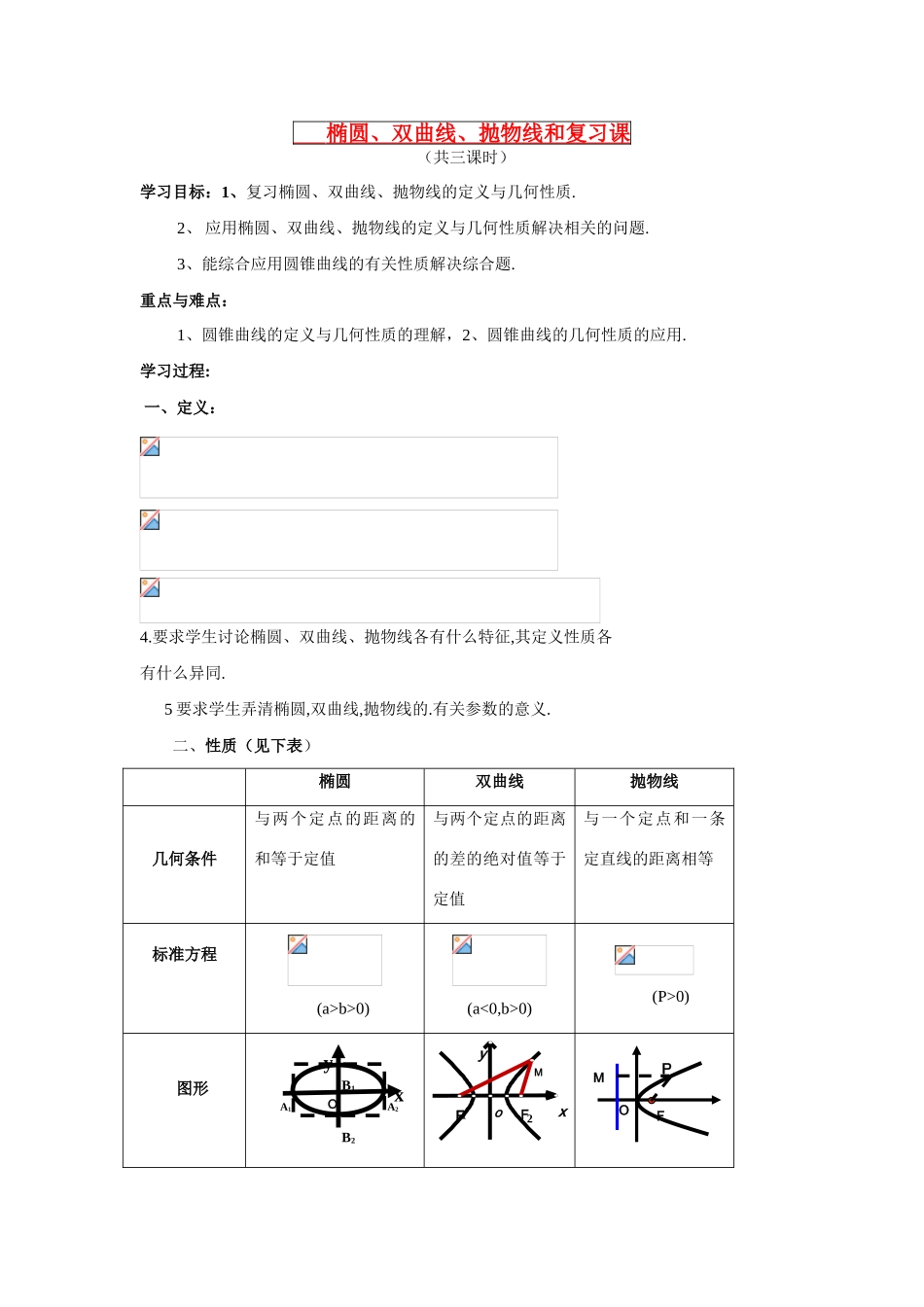 高中数学《圆锥曲线与方程 综合》学案2 北师大版选修2-1_第1页