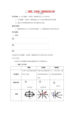 高中数学《圆锥曲线与方程 综合》学案2 北师大版选修2-1