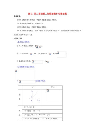 高中数学复习学案(第11讲)指数函数和对数函数